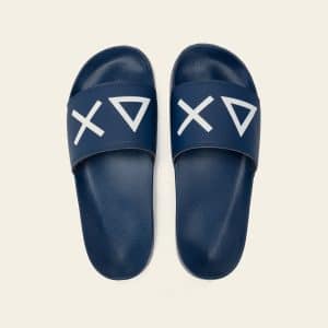 SLIPPERS LOGO NAVY BLUE — כפכפים לגברים