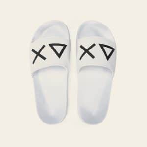 SLIPPERS LOGO WHITE — כפכפים לגברים