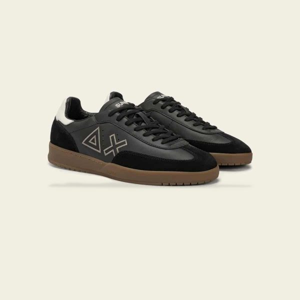 סניקרס לגברים CALIFORNIA SUN LEATHER | שחור — תמונה 1