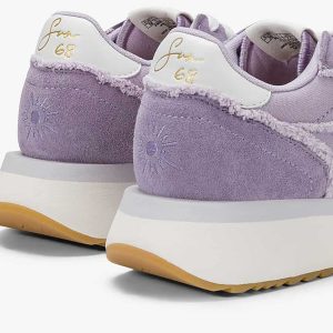 BIG STARGIRL CANVAS LILAC — תקריב עקב, רקמת השמש וסוליית הפלטפורמה