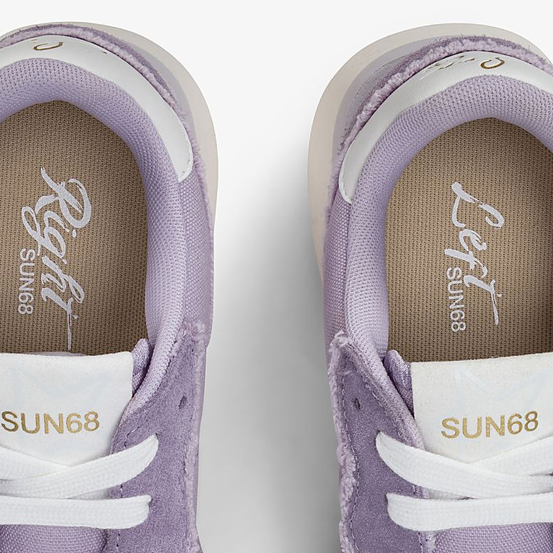 BIG STARGIRL CANVAS LILAC — תקריב מדרסים Right ו-Left ולשוניות SUN68